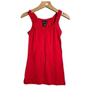 Wet Seal vintage y2k Red Cotton Ribbed V Neck Tank Top Women's XS kawaii cherry